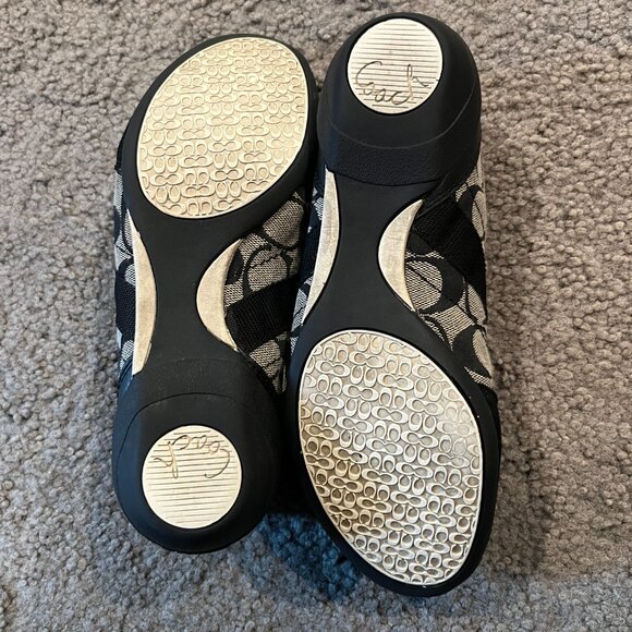 COACH BAYLEE SIGNATURE LOGO BLACK & WHITE SNEAKERINAS - BALLET FLAT SNEAKERS -6M - Picture 9 of 9